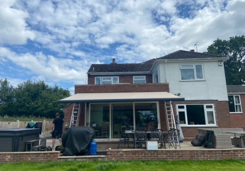 Cream Awning with Anthracite frame